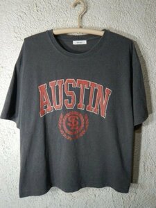 to6728　niko and ...　ニコアンド　オールド　ウォッシュ　ビンテージ加工　デザイン　tシャツ　AUSTIN　カレッジ　人気　送料格安