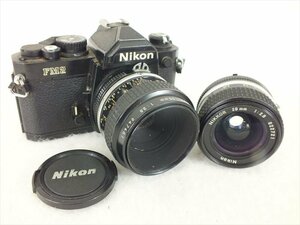 ♪ Nikon ニコン FM2 フィルム一眼レフ 28mm 2.8、55mm 3.5 中古 現状品 241111Y7662