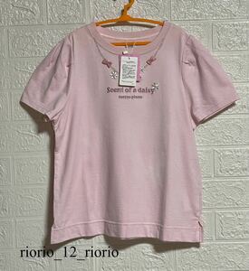 813　新品　mezzopiano　メゾピアノ　デイジーネックレス半袖Tシャツ　コットンTシャツ　size140