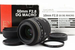 Sigma EX 50mm f/2.8 DG Macro D ソニーミノルタ αマウント Aマウント マクロ [美品] 元箱 フード フィルター 説明書付き