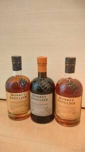 ウイスキー モンキーショルダー MONKEY SHOULDER オリジナル ORIGINAL x2本, スモーキー モンキー SMOKEY MONKEY x1本 計3本 未開栓