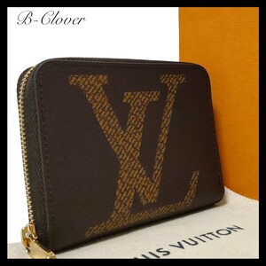 【極美品】LOUIS VUITTON ルイヴィトン モノグラム ジャイアント リバース ジッピーコインパース M69354 コインケース 小銭入れ ブラウン