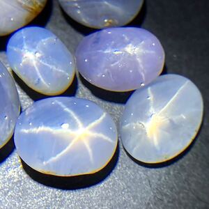 1円〜!!〔天然スターサファイアおまとめ37.5ct〕j 約7.5g ルース 裸石 宝石 ジュエリー jewelry star sapphire コランダム w3つ6