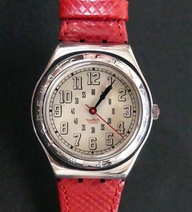 【電池交換済】動作品 美品 Swatch スウォッチ IRONY アイロニー Red Amazon YLS103 ビンテージ レトロ 腕時計 コレクション