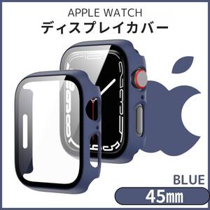 耐衝撃 青 バンド Apple Watch 透明 ケース 全面保護 45mm TPU 軽量