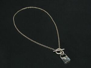 1円 ■美品■ HERMES エルメス エヴリン SV925 ネックレス ペンダント アクセサリー レディース シルバー系 FG3963