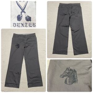 DEXTER デクスター ペイント スラックス ワーク ロング パンツ グレー ブーツ シルエット XL スクエア ポケット