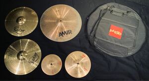 Zildjian Paiste SABIAN 中古　ジャンクシンバル5枚+ケース付き