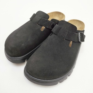 4-1113G♪BIRKENSTOCK Papillio パピリオ ボストン Boston Chunky LEVE 厚底 24.5cm サンダル ブラック ビルケンシュトック 251294