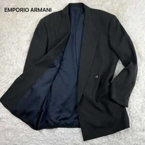 【極美品】EMPORIO ARMANI エンポリオアルマーニ 紺ブレ ダブル ジャケット サイズ48 L相当 ウール テーラードジャケット