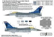 新品塗料・工具 1/48 F-16C ウィスコンシン空軍州兵 第176戦闘飛行隊 60周年 デカール [FABD48003]