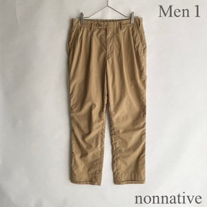 nonnative 日本製 ノンネイティブ TRAVELER ANKLE CUT SLACKS COTTON TYPEWRITER タイプライター 2プリーツ パンツ ベージュ size 1 sk