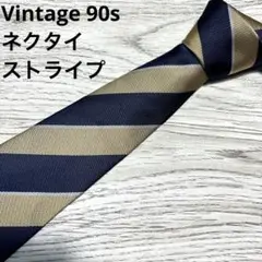 Vintage 90s ネクタイ ストライプ ネイビー アイビー 古着屋 y2k