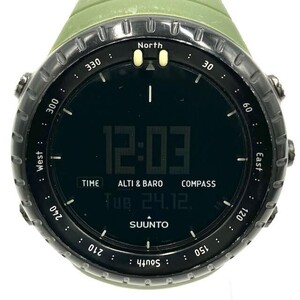 仙69【稼働】SUUNTO CORE 腕時計 クォーツ デジタル ブラック カーキ スント コア QZ ラウンド 多機能 アウトドアウォッチ