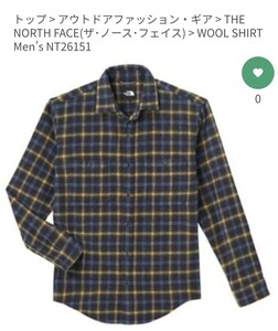 【新品未使用★定価15,950円】ノースフェイス(THE NORTH FACE) WOOL SHIRT(ウールシャツ) NT26151 日本サイズ:S ゴールドウイン国内正規品