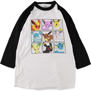 古着 WELOVELINE POKEMON ポケットモンスター ラグラン キャラクタープリントTシャツ メンズM相当 /eaa466451