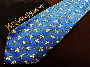 ♪3759D♪状態並品【葉っぱ つた 柄】サンローラン【YSL】ネクタイ