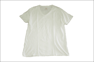 【L】 Hanes ヘインズ Vネック Tシャツ コットン 無地 白 ビンテージ ヴィンテージ USA 古着 オールド IB1121