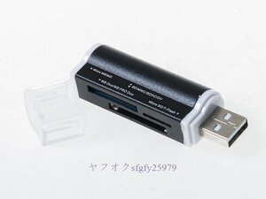 P173☆新品イダータイプ マルチリーダー SD/MiniSD/TF/MS/M2対応 カードリーダー USB2.0/黒