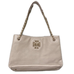 トリーバーチ TORY BURCH トートバッグ - レザー ピンクベージュ チェーンショルダー 美品 バッグ