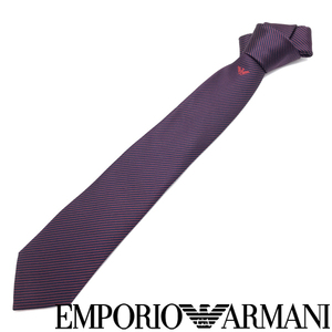 EMPORIO ARMANI ネクタイ エンポリオアルマーニ ブランド シルク ストライプ ナイトブルー 【剣先幅：7.5cm】 340275-624-00036