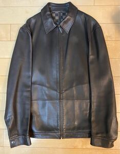 LOUIS VUITTON Leather Blouson 48size brown 中古 直営店購入正規品