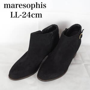 EB5157*maresophis *マーレソフィス *レディースショートブーツ*24cm*黒