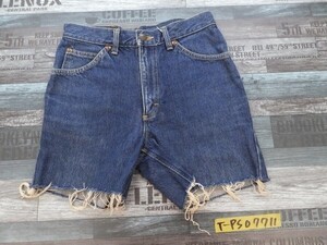 Lee リー 日本製 レディース 切りっぱなし カットオフ ショートデニムパンツ ブルー 青 28×33