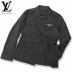 25 国内正規品 LOUIS VUITTON ルイヴィトン SAFARI JACKET サファリジャケット ミリタリージャケット LVロゴ プレート 50 メンズ