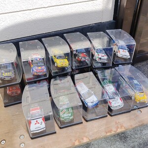 ミニカー コレクションラリーカー完成品　個人作製・展示品まとめ売り　破損箇所あり　SUBARU　三菱　TOYOTA　カストロール　CITROEN　日産