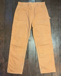 Carhartt カーハート ペインターパンツ ダブルニー パンツ ワークパンツベージュ 1円スタート W42 ワイドパンツ カーゴパンツ 古着