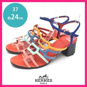 エルメス HERMES シェーヌダンクル サンダル マルチカラー 37(約24cm) sh24-1261