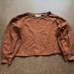 B:MING by BEAMS ボリュームスリーブスウェットシャツ アーモンド ショート丈 トレーナー スウェット ONE SIZE レディース 長袖