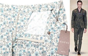 GUCCIグッチ★2014SS ALLUMINIUMPRINTED SPW FOULペイズリー50【MH9 336822】グレー灰【本物保証】コレクションモデル★デッドストック希少