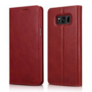 GALAXY S8プラス AU SCV35/DOCOMO SC-03J 兼用 XOOMZ XS991001 本革 Wallet Folio ケース　レッド