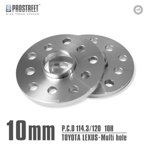 ホイールスペーサーRAV4 CA20系用 PCD114.3/120 10H マルチホール ハブセントリック 10mm 2枚 (TL10)