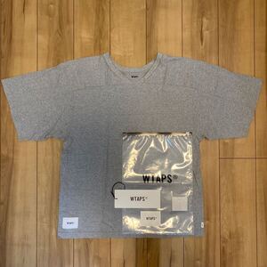 21SS WTAPS QB SS COTTON XL 4フットボールシャツ 半袖 Tシャツ Gray グレー 211ATDT-CSM31 ダブルタップス