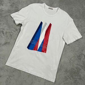 1円〜　MONCLER モンクレール　半袖Tシャツ デザインロゴプリント　ホワイト　Sサイズ 8095