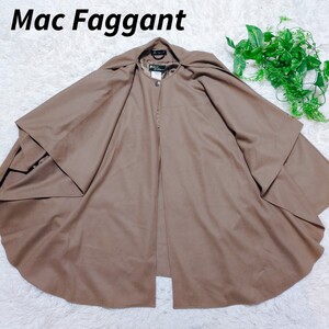 ■極美品■Mac Faggant イングランド産 ポンチョ ケープ コート カシミア カシミヤ & ウール エンブレム刻印ボタン フリーサイズ