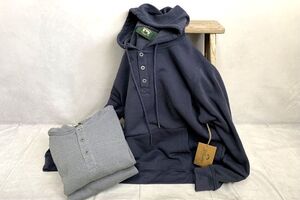 デッドストック!!90s～StillwaterSupplyCo.スティルウォーターヘンリーネックスウェットパーカグッドスタイルLネイビーアメカジnr2306