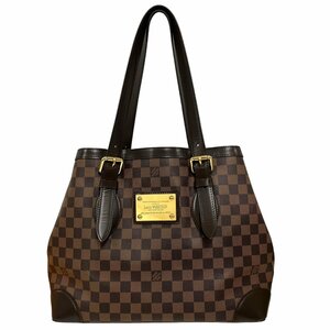 LOUIS VUITTON ルイヴィトン N51204 ダミエ ハムステッドMM ブラウン ダミエキャンバス トートバッグ【中古】