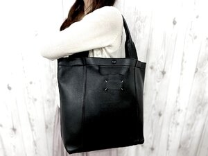 極美品 Maison Margiela メゾン マルジェラ トートバッグ ショルダーバッグ バッグ レザー 黒 A4収納可 メンズ 78264