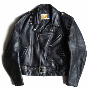 【ビッグサイズ】SCHOTT【618/ダブルライダース ジャケット】44 レザー アメリカ製 ブラック ショット u2411173