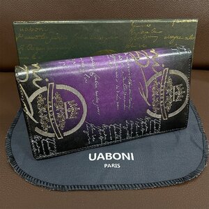 最高製EU製 特注限定品◆UABONI*ユアボニ*幻のパティーヌ*二つ折り財布*EU製◆カリグラフィー 手染 カーフスキン メンズ 紳士