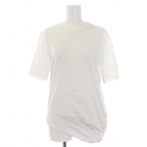 シクラス CYCLAS Tシャツ カットソー 半袖 クルーネック アシンメトリー XS 白 ホワイト /BM レディース