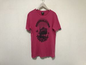 本物ディーゼルDIESEL 55DSLコットンプリント半袖TシャツメンズアメカジサーフミリタリービジネススーツSピンク