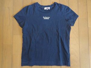 バーバリー★紺色のシンプルで上質な半袖Tシャツ、三陽商会★M