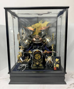 ★五月人形 兜飾り 寿慶 兜収納飾り 金色 龍 弓太刀 42cm×55cm★