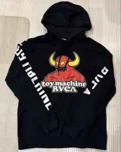 【美品】toy machine x RVCA 裏起毛パーカー Sサイズ 黒