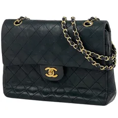 シャネル CHANEL マトラッセ Wフラップ チェーン ショルダーバッグ ココマーク ショルダーバッグ レザー ブラック A01112 レディース 【中古】